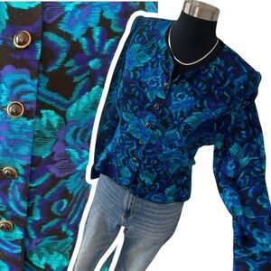 Vintage 70s Lanz Petite floral print button up jacket